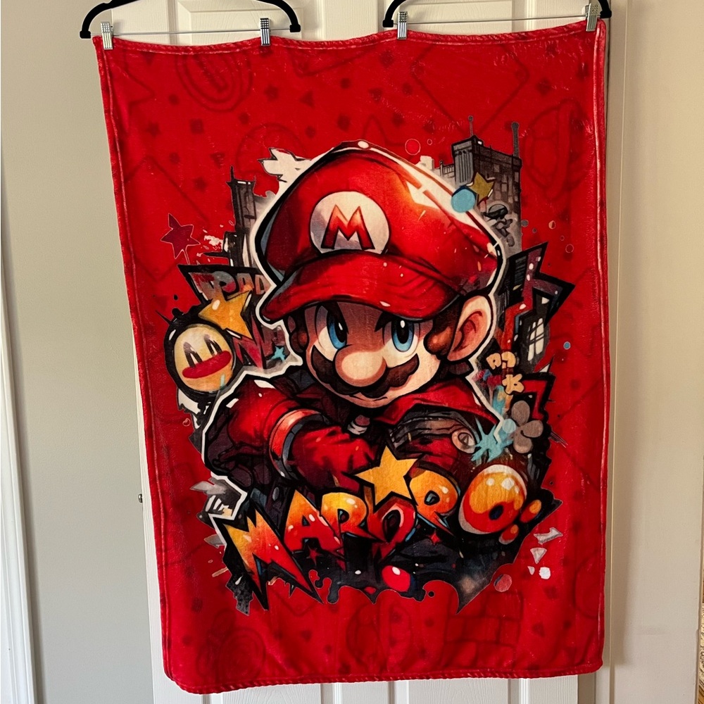 Super Soft Super Mario Red Throw Blanket